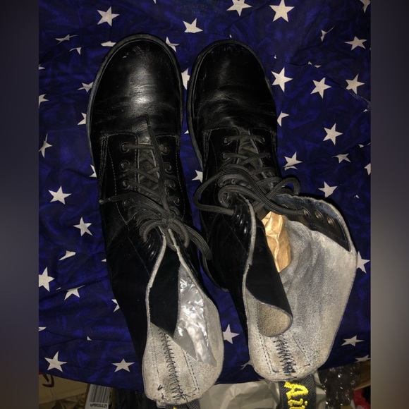 👽 Dr Marten splatter paint back boots size 8 US soft leather SPECIAL $65 BONES - Picture 5 of 7